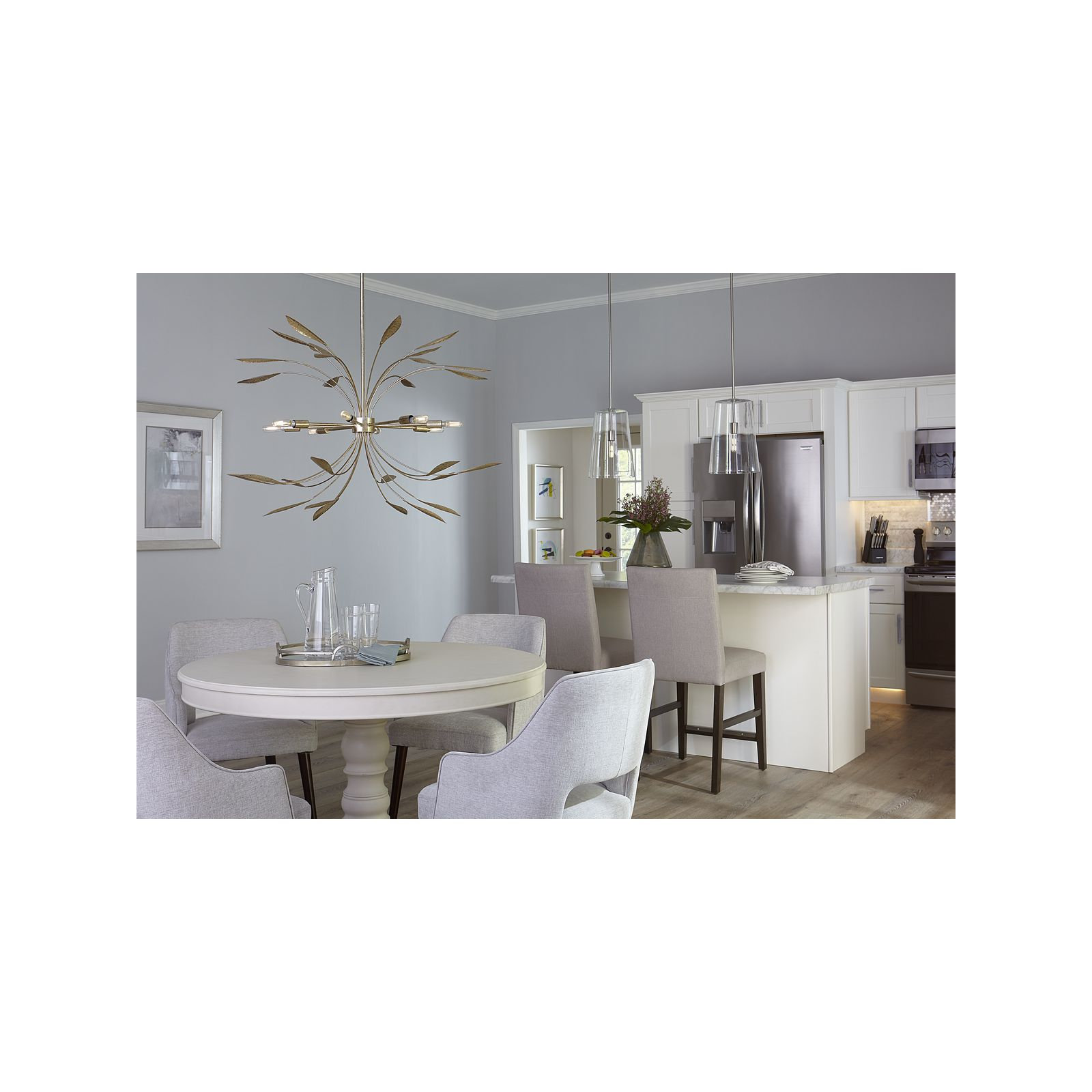 Selena Single Light Glass Dimmable Pendant, Light Silver, 15.88" H x 10.5" W x 10.5" D