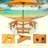 6-Person Circular Outdoor Wooden Picnic Table With 3 Integrated Benches-2001889516
