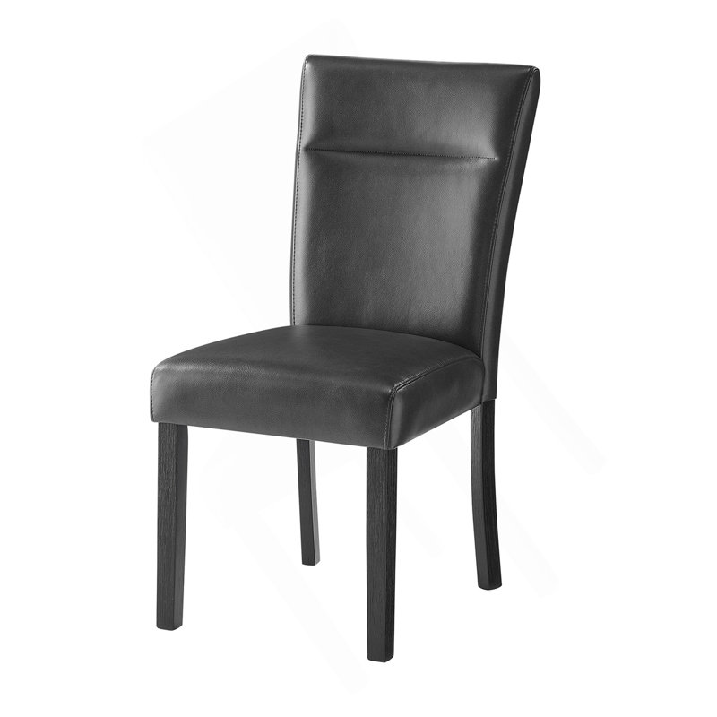Table de salle à manger noire et (4) chaises de salle à manger gris anthracite