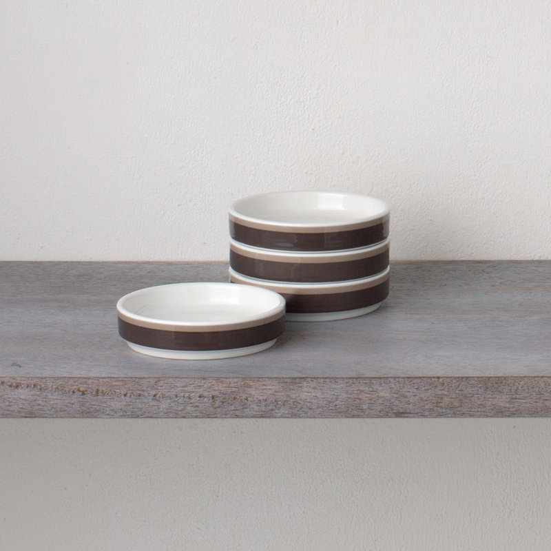 Mini assiettes à rayures Norstake Colorstax 3-3 / 4 ", Brun