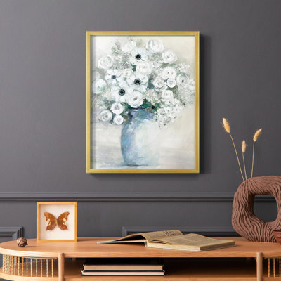 Anemone Bouquet Framed Print - Solid Wood