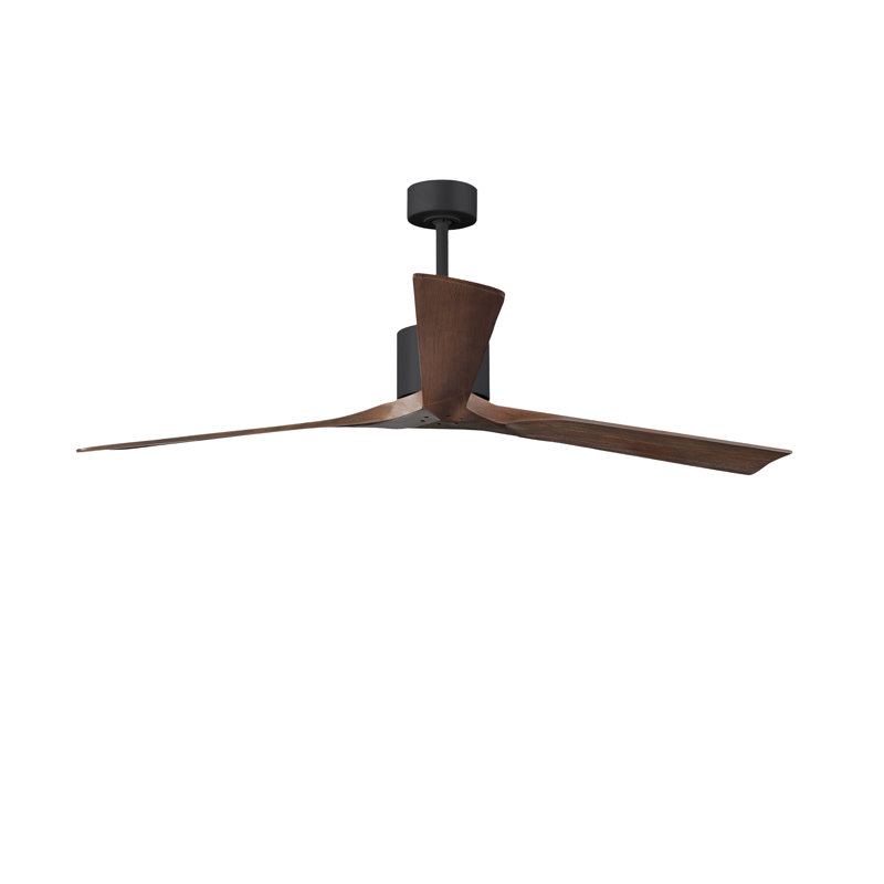 Nan XL 3 - Ventilateur de plafond, Noir mat, Ton noyer