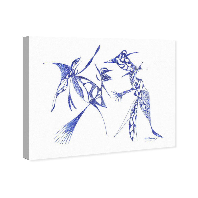 Manuel Roman - Dueling Herons Print by Oliver Gal, 16"H x 20"W, Gallery Wrapped