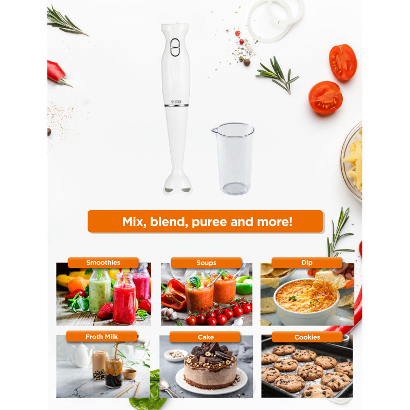 CHB Series COMMERCIAL CHEF Immersion Blender, Hand Blender with Stainless Steel Blades