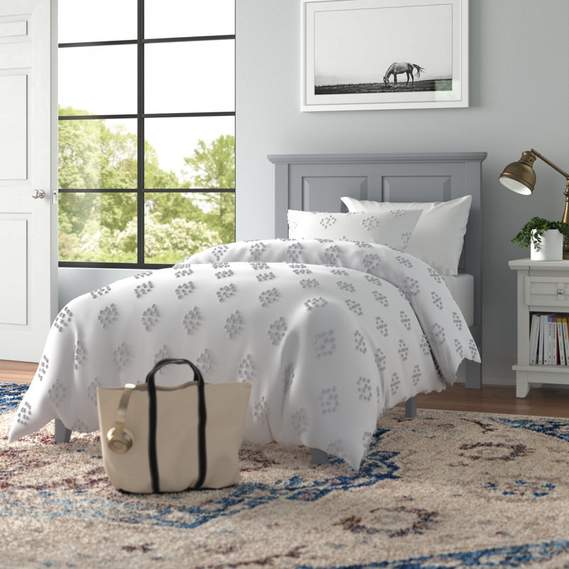 Markovich Solid Wood Platform Bed, Gray, Twin