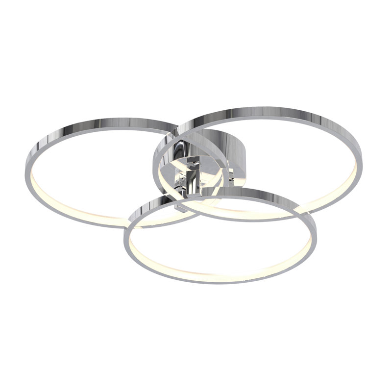 Plafonnier à DEL Mooty 26W 1350Lm 120V, Chrome poli, H 3,5 po x l 20 po x P 20 po