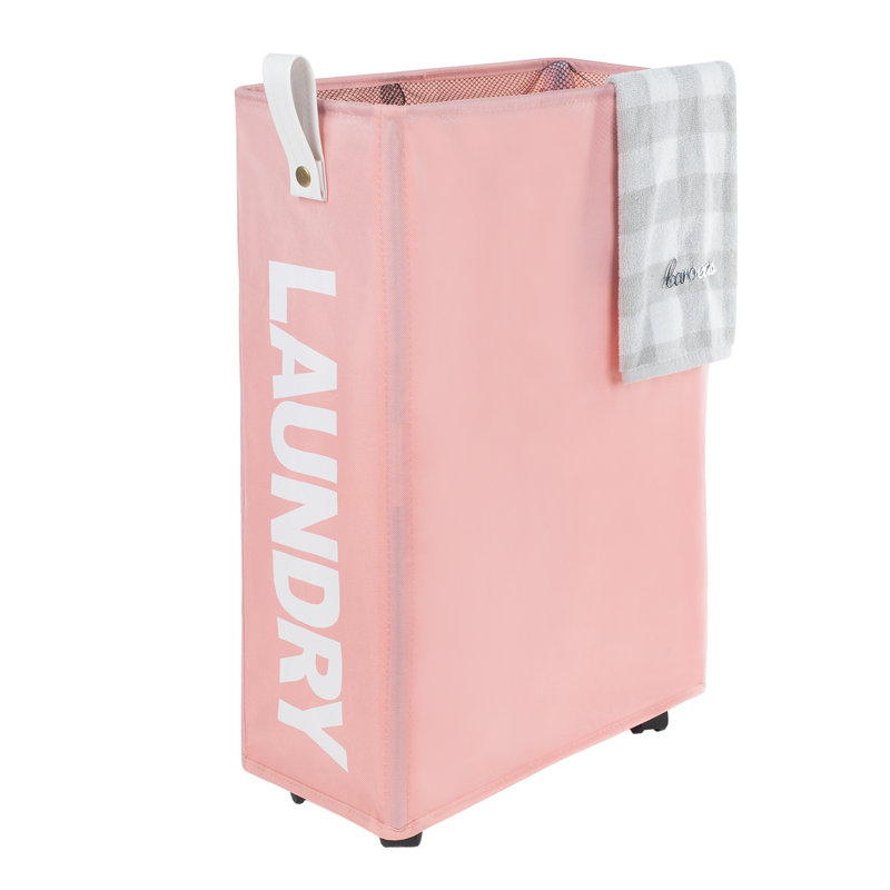 Grand panier à linge, Rose, H 22 po x l 7 po x P 15 po