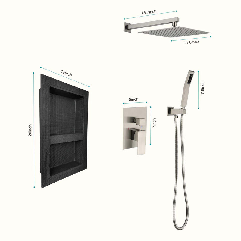 Complete Shower System, Brushed Nickel