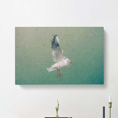 Seagull In Abstract - Wrapped Canvas