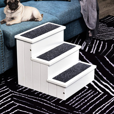 Rampe d'escalier blanche pour animaux 3 niveaux