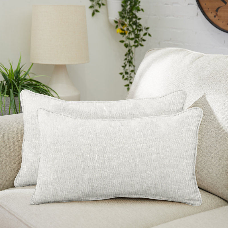 Coussin décoratif intérieur / extérieur en polyester , Rosé, H 12 po x l 24 po, Rectangulaire