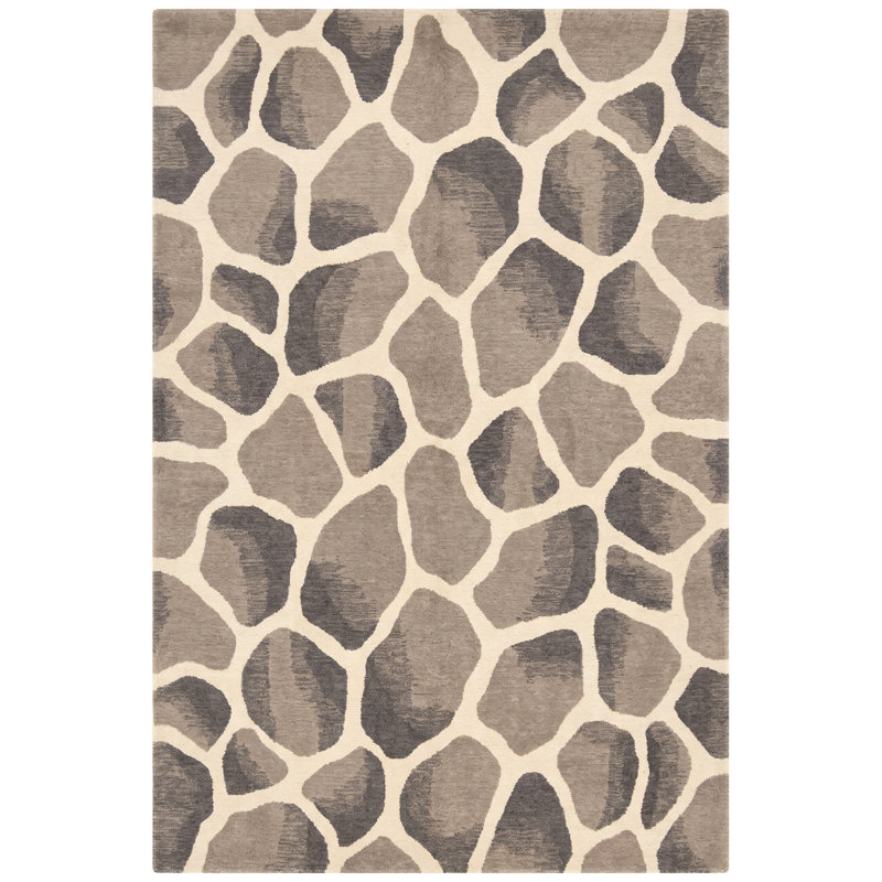 Tapis Elecampane à motifs animaliers gris, beige et crème, antidérapant, à poils courts, pour l'intérieur et l'extérieur, adapté aux animaux de compagnie, salon, chambre, salle à manger, entrée, couloir, bureau, lavable