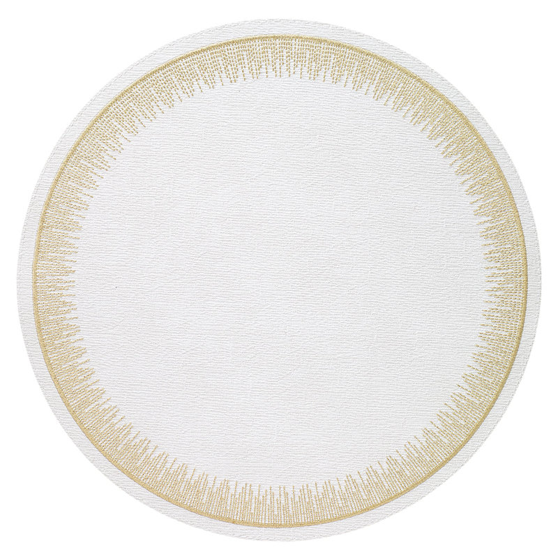 Flare Vinyl Placemats, White/Gold