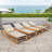 Denzer 78.75'' Long Reclining Acacia Single Chaise-115820806