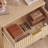 Fluted 3 -Drawers Dresser For Bedroom With Dresser Organizer, 23.6''W Wood Wide Chest of Drawers ,Nightstand-1287117295