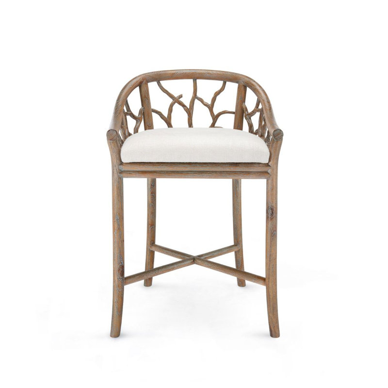 Bosco Upholstered Stool with Solid Wood Frame