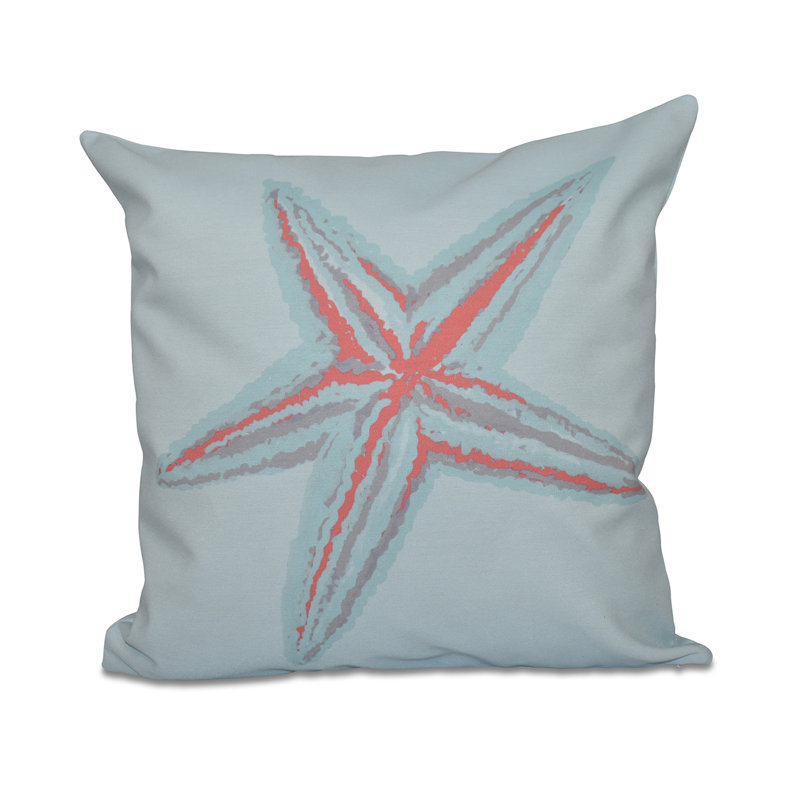 Reversible Throw Pillow, Coral, 18" H x 18" W