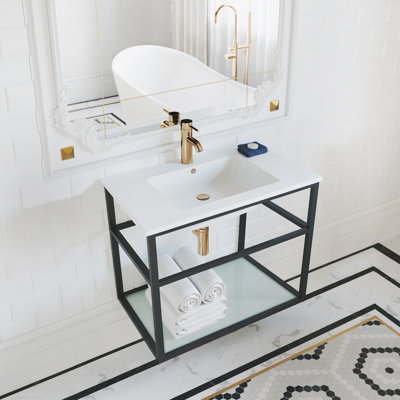 Ensemble de meuble-lavabo simple 30 po avec tablette ouverte Pierre