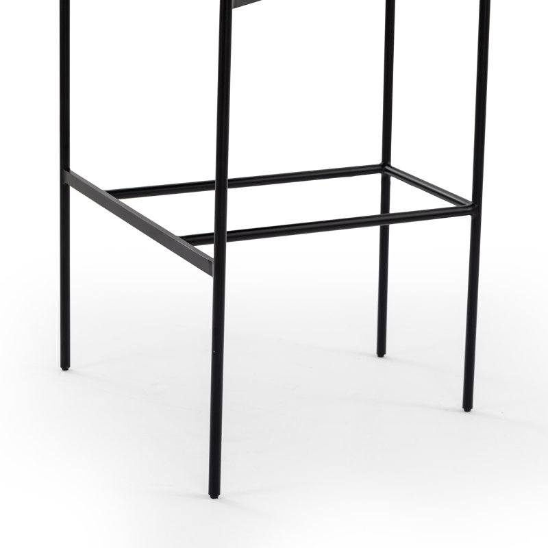 Carrie Upholstered Stool, Counter Stool (26.5" Seat Height), Light Camel Polyester, Solid