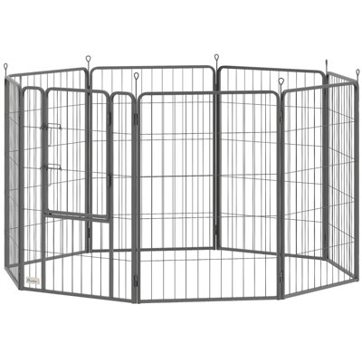 Enclos d'exercice 39 pouces, clôture pour animaux 8 panneaux en métal pour chiens de taille moyenne et grande