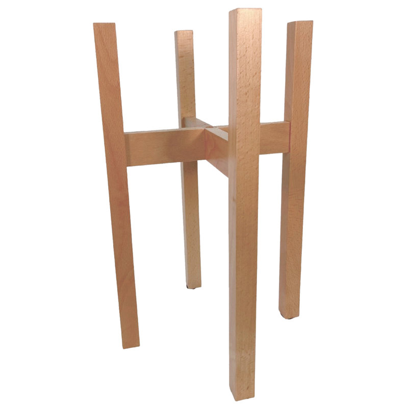 Support pour plante en bois massif Iftikhar, Naturel, H 20 po x L 16 po x P 16 po