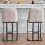 Ensemble de 2 tabourets de bar rembourrés modernes avec dossier capitonné, chaise à hauteur de comptoir avec structure en métal robuste, siège rembourré confortable pour la cuisine, le bar ou la salle à manger