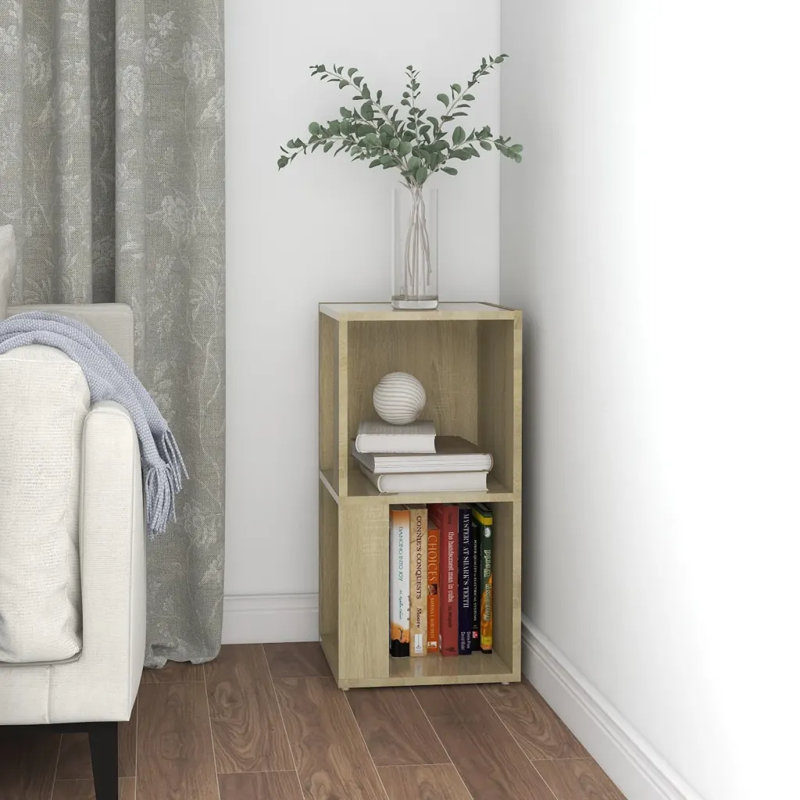 33cm W Corner Bookcase, 2 Shelves (67cmH x 33cmW x 33cmD), Sonoma Oak