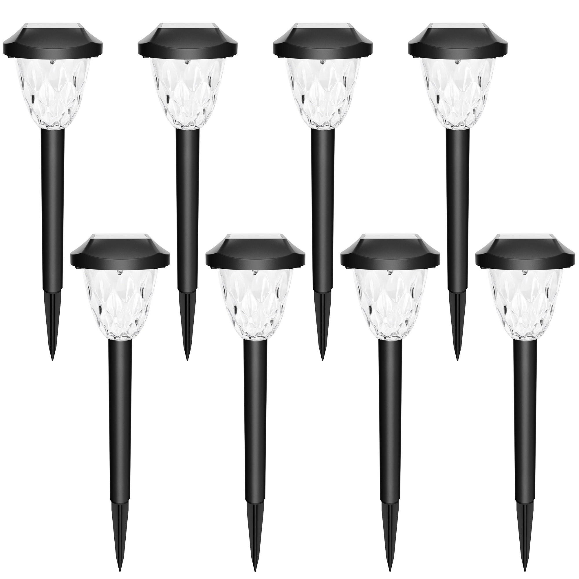 gigalumi 8 Pack Solar Outdoor Lights, Bright Solar Pathway Lights ...