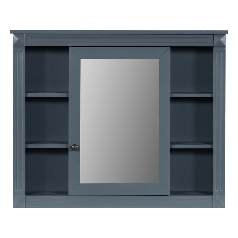 Meuble-lavabo 36 po avec lavabo supérieur, armoire à miroir Royal, armoire de rangement moderne avec 2 portes à fermeture douce et 2 tiroirs, meuble-lavabo simple