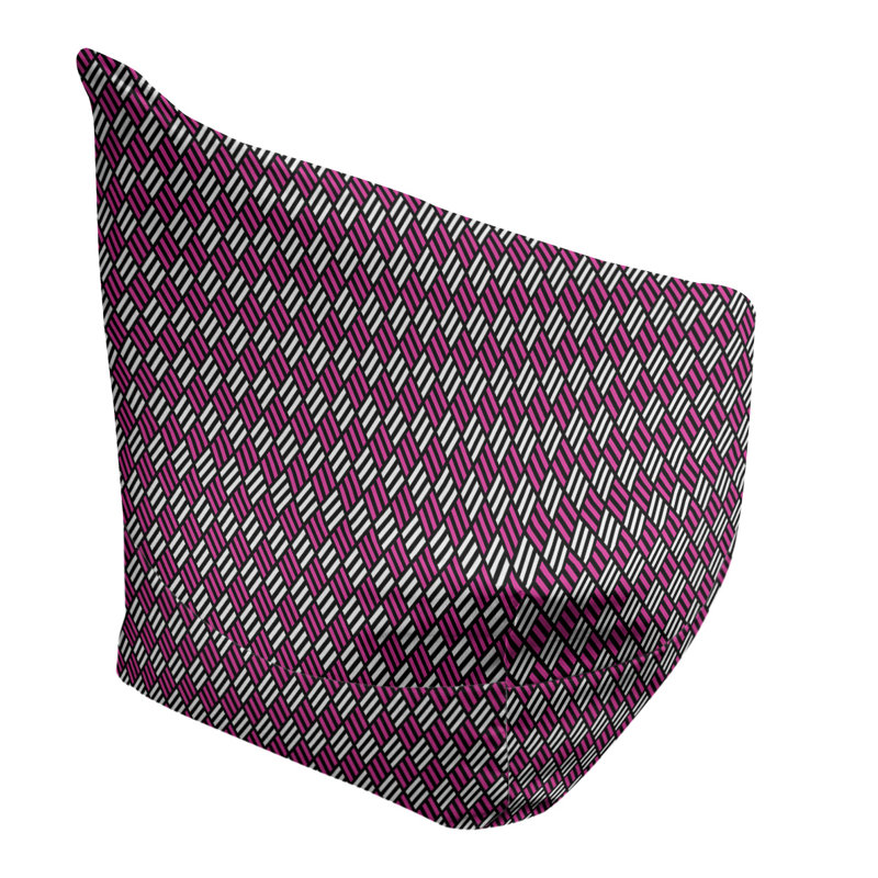 Leffel Bean Bag Chair & Lounger, 86" H x 2" W x 43" D, Black/Pink, No Fill