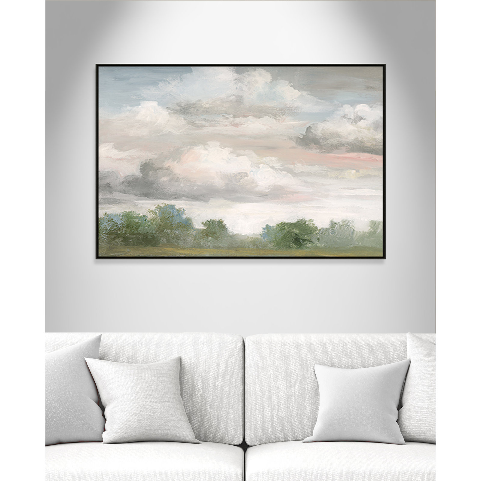 Frangia "Pastel Morning Sky" Print by Nan, 41.5" H x 61.5" W x 2" D, Espresso Framed