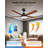 Lumary 52" Smart Ceiling Fan with RGBAI Lights Remote, WiFi Bluetooth Low Profile Ceiling Fan with Alexa/Google/App,Dimmable & Color Tuning, 5"/10" downrods Mount(Black)-115921089