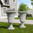 2-Pack Trophy Shaped Pedestal Planters, 23.6" Tall Outdoor Urn Flower Pots With Solid Base, Elegant Pattern, Weather-Resistant HDPE-116832553