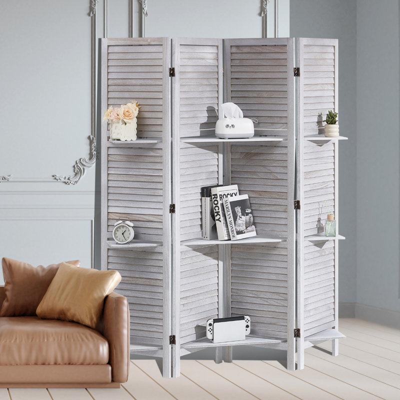 170cm W 4 - Panel Folding Room Divider, White