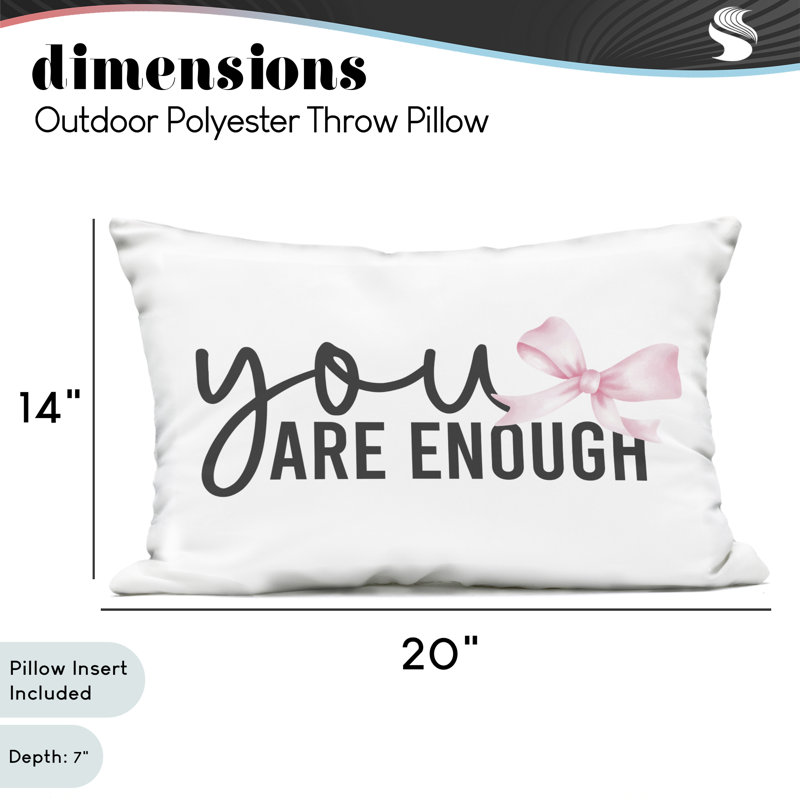 Coussin d'extérieur You You Enough with Ribbon, par Kim Allen