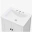 Meuble-lavabo minimaliste moderne blanc de 24 po avec bol en céramique et tablettes ouvertes en bois massif