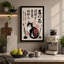 Cat Among Peonies Japandi - Wrapped Canvas-377979668-377979667