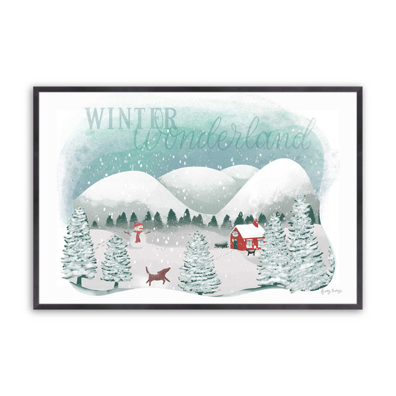 Rustic Winter Wonderland, reproduction encadrée, H 12,25 po x l 15,25 po x P 1,25 po, Cadre simple en zinc patiné