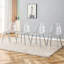 Chaise de salle à manger transparente, tabouret sans accoudoirs en plastique, siège de maquillage nordique, Négociation 6 avec pieds en métal argenté, design innovant et moderne en cristal minimaliste