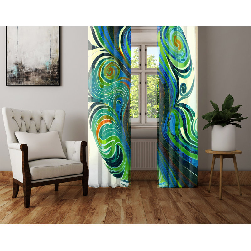 Blondean Semi Sheer Curtain Pair, 20" W x 61" L