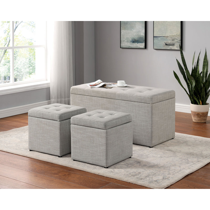 Polyester Upholstered Storage Bench