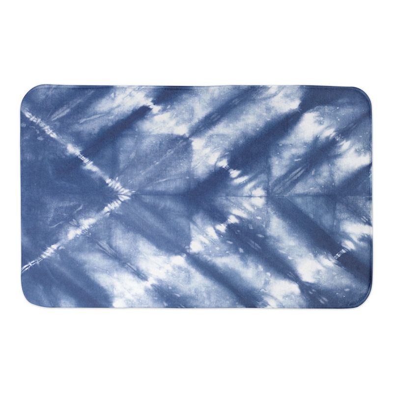 Tapis pour salle de bain à motif shibori Southwood, Bleu