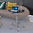 Adjustable Height Tempered Glass Table, Desk Table With Lockable Wheels, Side Table-85470687