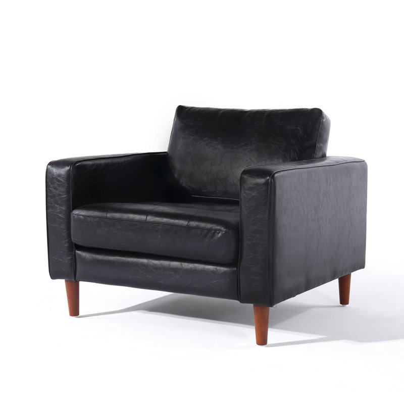 Fauteuil Cosmic, Cuir véritable noir