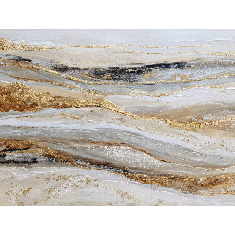 Art mural sur toile dorée Shoreline, H 30 po x l 40 po x P 1,5 po