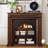 Nu-Brown + Black Solid Wood Freestanding Fireplace