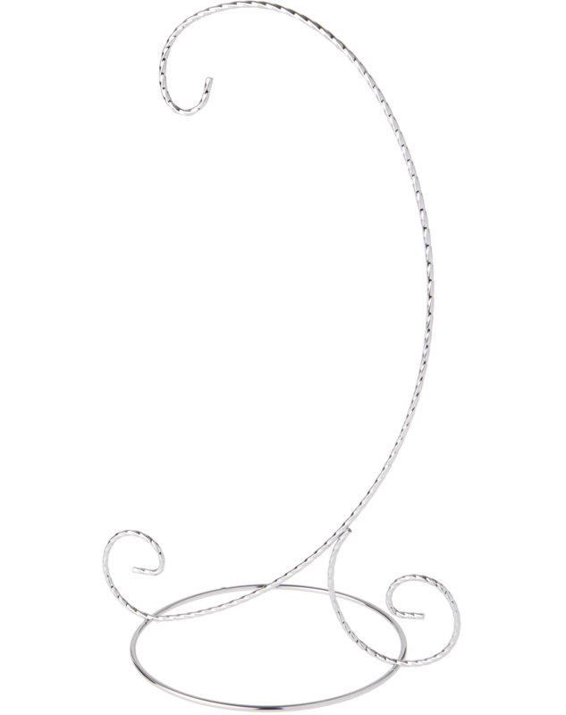 Support à ornements torsadé The Holiday Aisle®, H 9,5 po x l 5,5 po x P 5,5 po, Argent