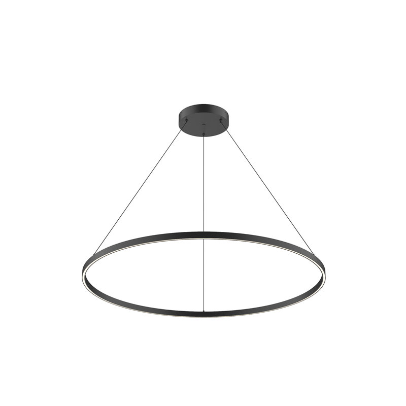 Cerchio 1 - Light LED Unique/Statement Pendant, Black, 1.375" H x 47.25" W x 47.25" D