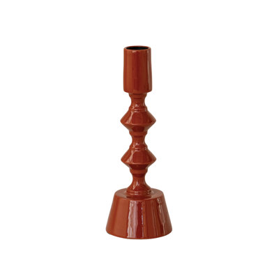 Porte-fuseau en fonte d'aluminium émaillée et bois récupéré