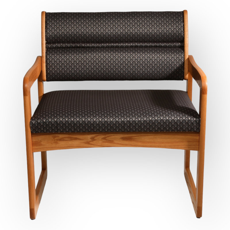 Chaise de salle d'attente binaire Geier, Cabernet bourgogne, Acajou